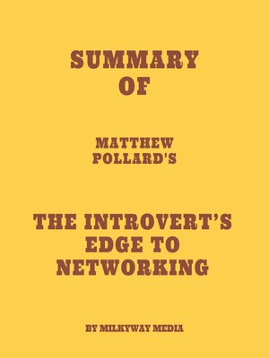 cover image of Summary of Matthew Pollard's the Introvert's Edge to Networking